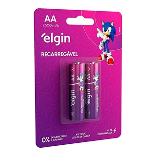 Pilha Pequena Recarregável Aa 2500mah Blister Com 02 Unidades 16583 82172