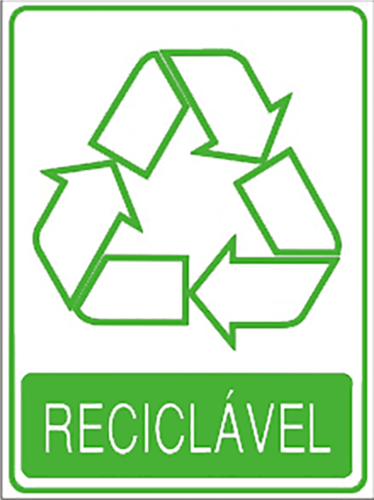 Placa Em Ps Sinal/adv - Lixo Reciclável 15x20 11772 S-246