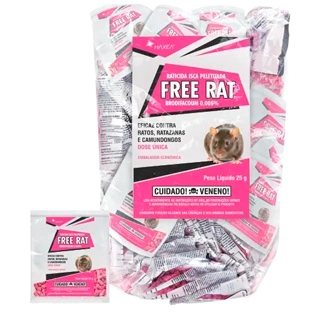 Raticida Free Rat Isca Peletizado 40 Sacosx25g 17297 519 