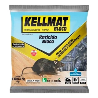 Raticida Kellmat Bloco Parafinado 50x20g 17555 38 