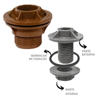 Adaptador Flange Marrom Soldável P/ Caixa D´ Água 50mmx1.1/2 17646 954 