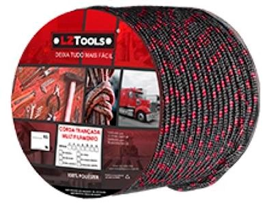 Corda Poliéster Preta/colorida Carretel Com 10mm 165m 10197 C1C0910 