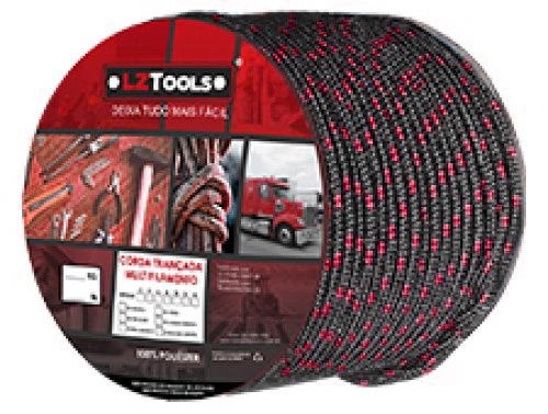 Corda Poliéster Preta/colorida Carretel Com 105m 12mm 10240 C1C0912