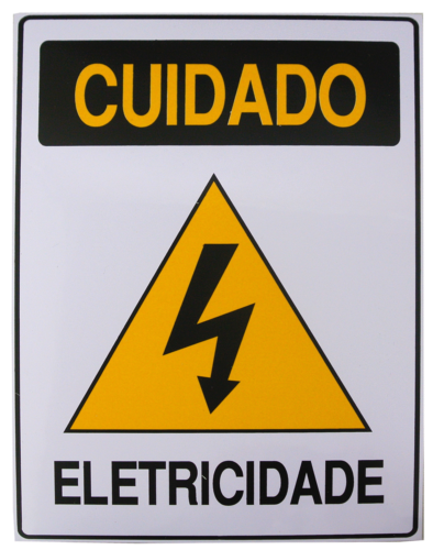 Placa Em Ps Sinal/adv - Cuidado Eletricidade  20x30cm 12235 S-217/2