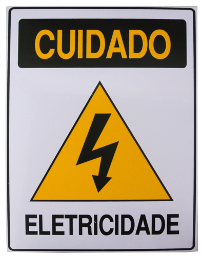 Placa Em Ps Sinal/adv - Cuidado Eletricidade  20x30cm 12235 S-217/2 