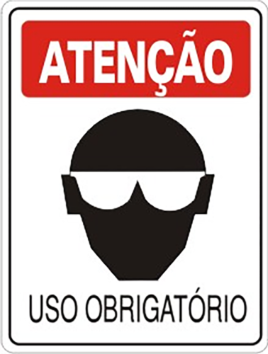 Placa Em Ps Sinal/adv - Atenção Uso Obrigatório De Óculos 20x30cm 12240 S-202 