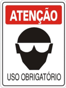 Placa Em Ps Sinal/adv - Atenção Uso Obrigatório De Óculos 20 12240 S-202 