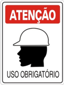 Placa Em Ps Sinal/adv - Atenção Uso Obrigatório De Capacete 12242 S-205 
