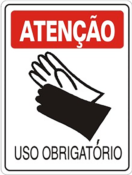 Placa Em Ps Sinal/adv - Atenção Uso Obrigatório De Luvas 20x 12243 S-206 