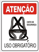 Placa Em Ps Sinal/adv - Atenção Uso Obrigatório Do Cinto de 12244 S-207 