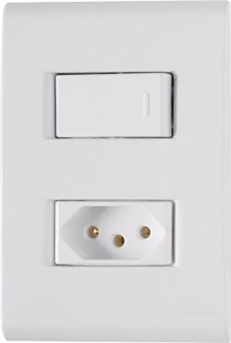 Conjunto 1 Interruptor Simples + 1 Tomada 2p+t 10a Linha Liz 10018 57170/064