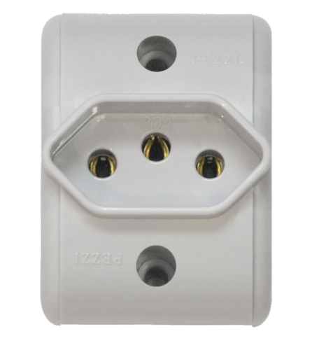Tomada Retang Externa Cinza Nbr 2p+t 250v 10a 2825 146-3