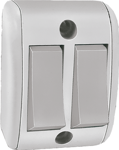 Interruptor Sobrepor Retangular 2 Teclas Simples 10a 250v 2847 221-3