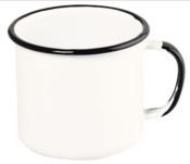 Caneca Esmaltada Sem Bico Branca 8cm / 370ml 2921 14.003 