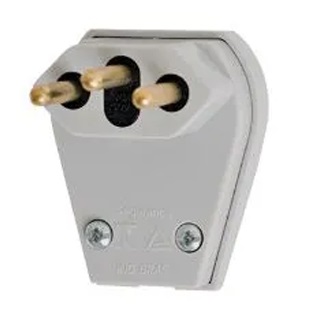 Plugue Macho Cinza (2p+t) C/ Prensa Cabo 4mm 10a 3232 1066-3