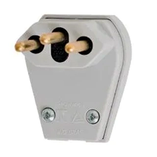 Plugue Macho Cinza 2p+t C/ Prensa Cabo 10a 250v 3232 1066-3 