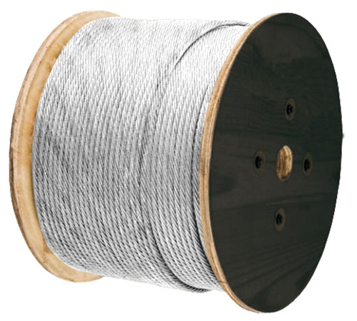 Cabo Aço 1/8" - 3,20mm Alma Fibra Galvanizado 6x7 Bobina 500 3941 1/8
