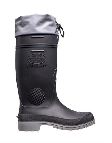 Bota Cano Longo Com Amarra Preta/cinza Super Max N°40 C.a. 4 10764 CLP502 SFA 40