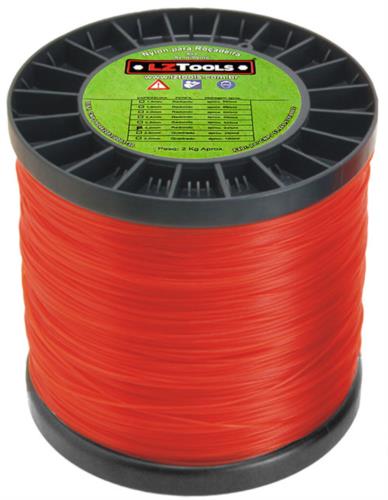 Linha Nylon Redonda +/- 380m Vermelho 2,4mm/2kg 5568 2,40MM/2KG