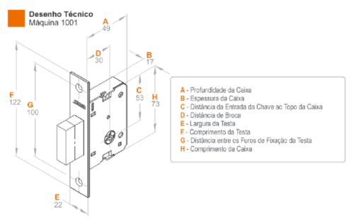 Fechadura Segurança Tetra Chave Tubo 50mM-1001 [par] Colonia 5774 1001/PAR