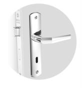 Fechadura Popline Reta Interna Reta  Espelho Em Inox Br40 5977 3002.0811.18 