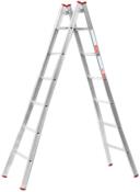 Escada Alumínio Pintor Dupla Patamar 1,80m 5 Degraus 6213 PN105/5D