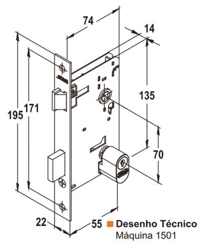 Fechadura Ext Stam Colonial Maçaneta Bola 1501/06 Broca 55mm 6362 1501/06 EZL 