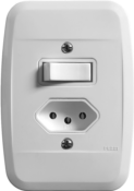 Interruptor Embutir 1 Tecla Paralela + 1 Tomada 2p+t 10a 250 6444 44116 