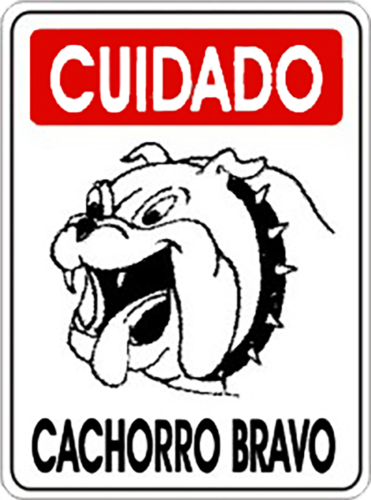 Placa Em Ps Sinal/adv - Cachorro Bravo 20x30 6775 P-6