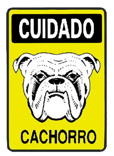 Placa Em Ps Sinal/adv - Cuidado Cachorro 20x30 6776 P-6/1