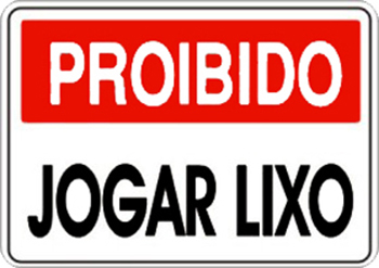 Placa Em Ps Sinal/adv - Proibido Jogar Lixo 20x30 6780 P-10