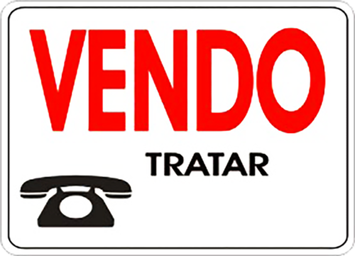 Placa Em Ps Sinal/adv - Vendo Tratar.20x30 6783 P-13