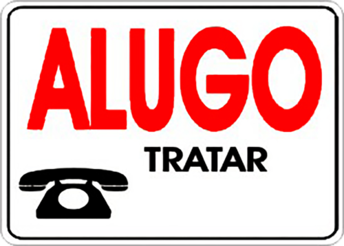 Placa Em Ps Sinal/adv - Alugo Tratar 30x20 6784 P-14 