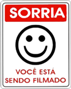 Placa Em Ps Sinal/adv - Sorria Você Está Sendo Filmado 15x20 6792 150 