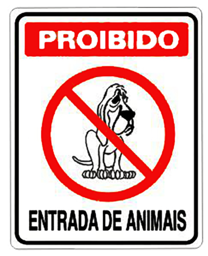 Placa Em Ps Sinal/adv - Proibido Animais 15x20 6797 P-33