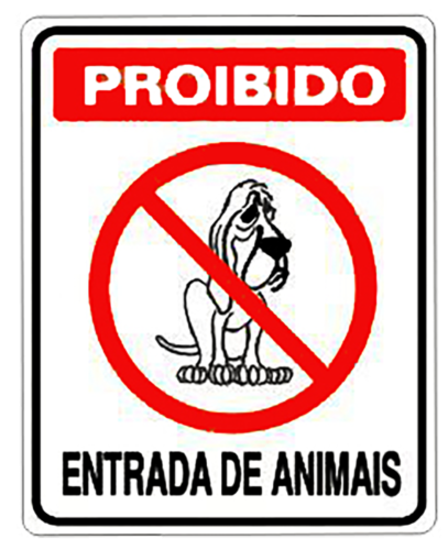 Placa Em Ps Sinal/adv - Proibido Animais 15x20 6797 P-33 