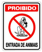 Placa Em Ps Sinal/adv - Proibido Animais 15x20 6797 P-33 