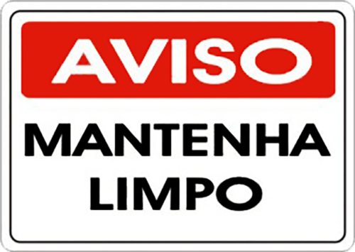 Placa Em Ps Sinal/adv - Aviso Mantenha Limpo 30x20 6799 S-214