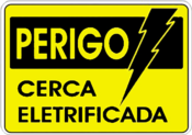 Placa Em Ps Sinal/adv - Perigo Cerca Elétrificada 15x20 6801 184 