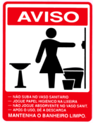 Placa Em Ps Sinal/adv - Aviso Feminino 15x20 6803 196 
