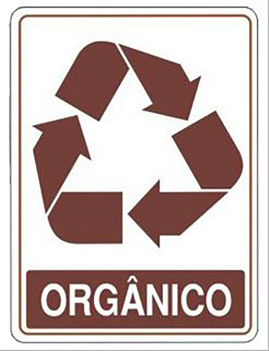 Placa Adesivo Em Ps Sinal/adv - Lixo Orgânico 15x20 7262 S-238