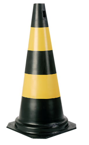 Cone Sinalização Preto/amarelo 50cm 7332 700.01304