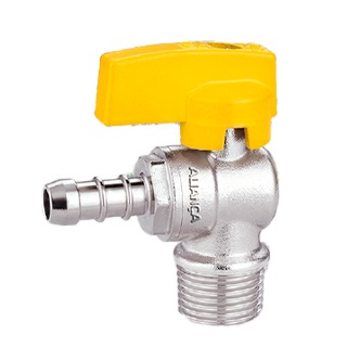 Válvula Esfera Latão Gás Rosca 1/2 Externa Mangueira 3/8 Bor 8726 RMD GAS BICO