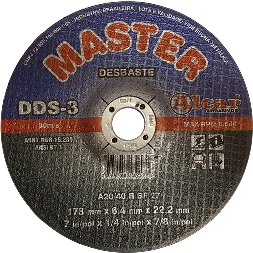 Disco Desbaste 178.0x6.4x22.2 Dds3 Master 7" 905 DD006