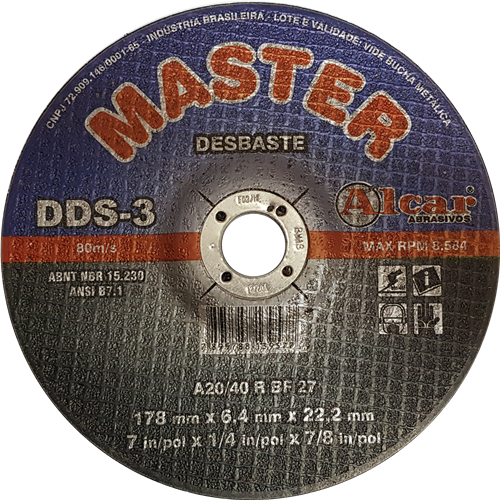 Disco Desbaste 178.0x6.4x22.2 Dds3 Master 7" 905 DD006 