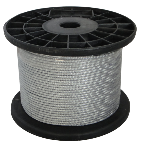 Cabo Aço 3/32"-1/8" Alma Fibra Revestido Pvc 6x7 Bobina 250m 908 3/32 - 3MM