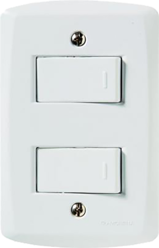 Conjunto 2 Interruptores Simples 10a/250v Linha Lux2 Branco 9960 57145/040