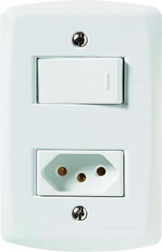 Conjunto 1 Interruptor Paralelo + 1 Tomada 2p+t 10a Linha lu 9967 57145/050