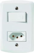 Conjunto 1 Interruptor Paralelo + 1 Tomada 2p+t 10a Linha lu 9967 57145/050 