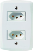 Conjunto 2 Tomadas 2p+t 10a/250v Linha Lux2 Branco 9972 57145065